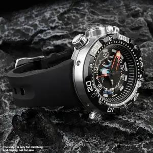 호환  Citizen Big Monster BN2021BN2024BN2029 실리콘 시계 벨트 방수 워터 고스트 캔 시리즈 스트랩 밴드