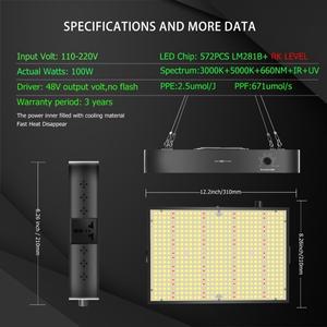 BEYLSION 100W LM281B 디밍 가능한 식물 조명 풀 스펙트럼 LED 성장등 실내 꽃 묘목 온실 텐트용