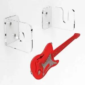 일렉트릭 기타 사이드월 마운트 아크릴 액세서리 행거 디스플레이 베이스 우쿨렐레(1쌍 클리어)
