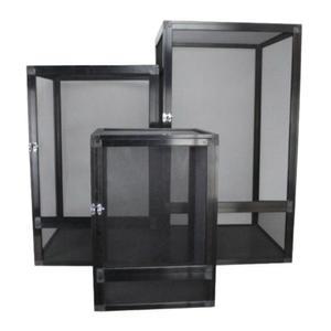 사육장 카멜레온 파충류 도마뱀 풀 전면망 케이지 집 블랙 32X32X46CM