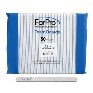 ForPro 프로페셔널 컬렉션 Zebra 폼 보드, 100/180 그릿, 양면 매니큐어 네일 파일, 7인치 L x .75인치 W 50-카운트