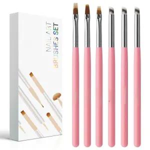 6Pcs 옴브레 네일 브러시 꽃 손톱용 그라디언트 페인팅 펜 매니큐어 아트 도구 가정 및 살롱용 전문