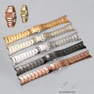 호환  RADO 레이더 6020 6027 6037 시리즈 남성과 여성 커플 나비 버클 팔찌 텅스텐 스틸 노치 스트랩 손목