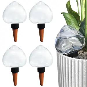 안스베르타 하트2 모양의 자가 식물 워터링 글로브-4 탑 필 자동 화분 인서트에 실내 및 실외 식물을 위한