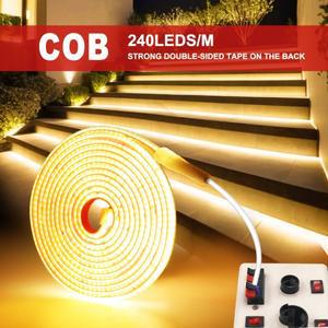AC 220V COB 스트립 240Leds/M IP65 방수 드라이버 빌드 10CM 절단 가능 홈 장식 유연한 리본 로프 테이프