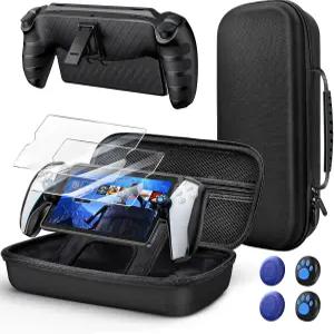 플레이스테이션 포털용 10 in 1 액세서리 키트 PS5 포털 콘솔용 킥스탠드가 있는 KOVA 휴대용 케이스 및