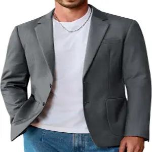 비자번 남성 스포츠 코트 블 2 버튼 경량 재킷 캐주얼 정장