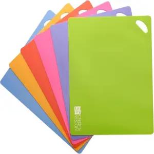 셰프 비전 유연한 도마 미끄럼 방지 색상 코드가 있는 주방 매트 6종 세트 안전하고 간편한 음식 준비를