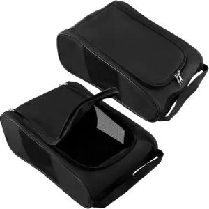 QWORK 골프화 가방 메쉬 구멍이 있는 2팩 야외 지퍼 신발 캐리어 다양한 사이즈와 호환 스포츠화 여행용