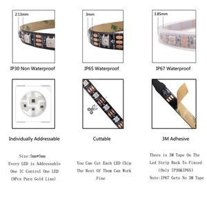SP110E USB 블루투스 컨트롤러가 포함된 WS2812B Led 스트립 30/60/144 픽셀/m RGB 개별적으로 주소 지정