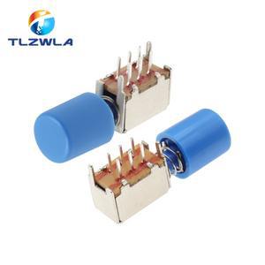 수평 푸시 풀 키 2 열 6 핀 와이어링 피트 귀 단추 A04 자체 리셋 잠금 박스 전원 스위치 10 개