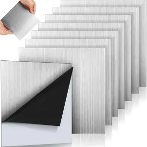 Tandefio 304 스테인리스 스틸 시트 양면 필름 부착 304L 플레이트 블랭크 금속 시트8개 6 x 0.04 인치