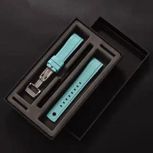 호환  JWNSPA 퀵 릴리스 천연 FKM 고무 시계 스트랩 20mm 22mm 스마트 시계 밴드 나사 나비 핀 버클 포함