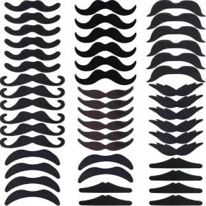 헤스티야 48개 가짜 머스타치 대량 셀프 참신함 스티커 프랑스 해적 탐정 수염 코스튬 페이스 크리스마스