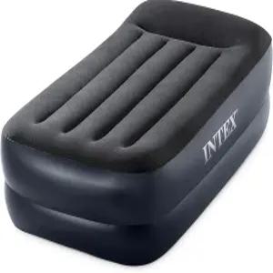 펌프 듀라빔 플러스 베개가 내장된 인텍스 레이즈 에어베드 매트리스 트윈 성인 캠핑 게스트를 위한 휴대용