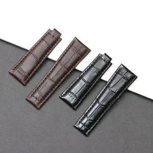 호환   DAYTONA 송아지 가죽 가죽 시계 밴드 방수 시계 스트랩 20mm 블랙 브라운에 대한 SAUPPO 팔찌