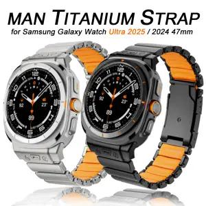 호환   워치 울트라 2025용 티타늄 고무 스트랩 럭셔리 메탈 밴드 울트라 워치 47mm 2024 교체용