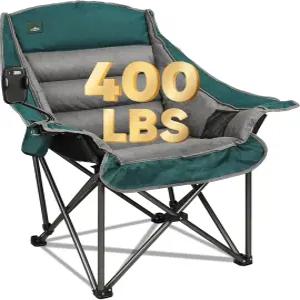 노스로드 오버사이즈 XL 패딩 캠핑 의자(휴대폰 홀더 포함) 대형 캠프 라운지 의자 접이식 잔디 의자(컵