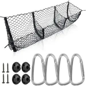 카스카위즈 카고 네트 트럭 침대 정리함 픽업 트럭용 헤비 듀티 테일게이트 메시 3개의 포켓 및 금속