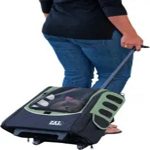 펫 기어 I-GO2 롤러 백팩 여행용 캐리어 고양이/개용 카시트 메쉬 통풍 포함된 테더 텔레스코핑 핸들 보관