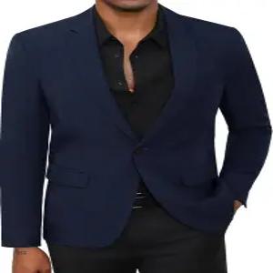 남성 블 캐주얼 스포츠 코트 남성용 레귤러 핏 정장 재킷 원 버튼 경량 비즈니스