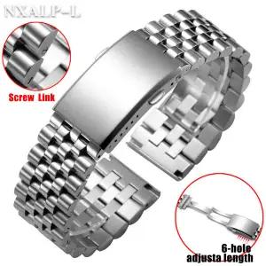 호환  팔찌 용 20mm 22mm 금속 스트랩 Jubilee Diving 손목 밴드 용 316L 스테인레스 스틸 시계 밴드 솔리