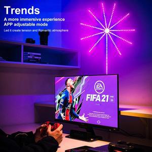 USB LED 스마트 불꽃 놀이 조명 실내 야외 스파클러 원격 및 App 제어 음악 동기화 벽 램프 룸 파티 DIY