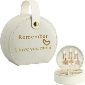 콜렉티브 홈 여행용 주얼리 케이스 진심 어린 메시지가 담긴 우아한 반달 디자인 분리형 손잡이 맞춤형