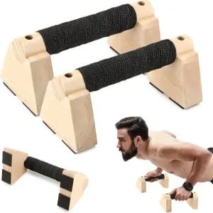 홈 운동을 위한 우드 패럴릿 바 푸시 업 및 딥 스탠드 근력 운동 재활 체조를 나무 체조 장비 핸드스탠드