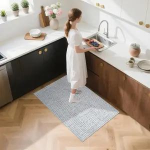 입구용 워셔블 러그 2x3 영역 침실용 추상 고무 뒷면이 있는 부드러운 레인보우 미끄럼 방지 작은 식당용