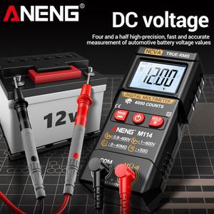 스마트 미니 멀티미터 테스터 ANENG M114 자동 범위 설정 AC 전압 4000 카운트 NCV 저항 데이터 온오프 비