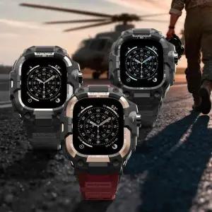 호환  TPU 메탈 커버 케이스스트랩 워치 시리즈 11 10 9 8 7 6 5 SE3 46mm 45 44mm용 아이워치 울트라 3 2