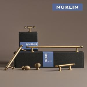 Nurlin 솔리드 브래스 럭셔리 골동품 핸들 볼 단일 구멍 T 자형 레트로 아메리칸 스타일 캐비닛 옷장 롱