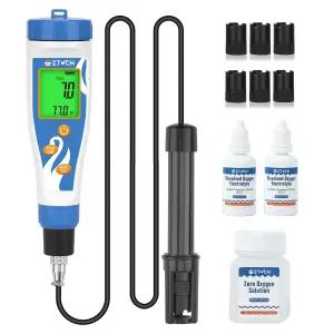 연못용 EZTOCH 휴대용 용존 산소 측정기 어항용 디지털 검사 키트 코이 연못 수족관용 3.6피트 프로브가
