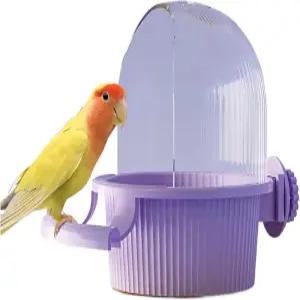 케이지용 판람매시 버드 피더 지저분한 및 물 디스펜서 없이 설치 청소가 간편하고 반밀폐 설계로 물이