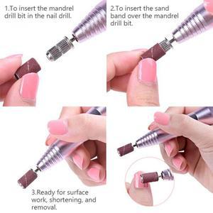 100/50/25pcs 네일 샌딩 링 밴드 전기 매니큐어 드릴 비트 80/120/180 그릿 젤 제거 페디큐어 도구
