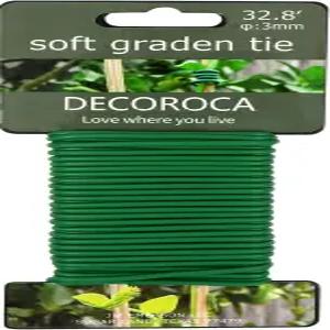 데코오카 가든 플렉시블 타이 소프트 트위스트 플랜트 32.8피트 - 그린 서포트 와이어 내구성이 뛰어난