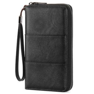 지퍼 여행 여권 지갑으로 LEXTON RFID 차단, 손목 스트랩으로 남녀 가족 소유자를 위한 문서 정리함