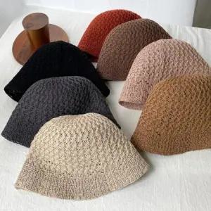 준캡 봄 여름 가을 그물밀짚 II 벙거지 밀짚 시원한 밀짚모자 해변모자 여성 여자 모자 버킷햇