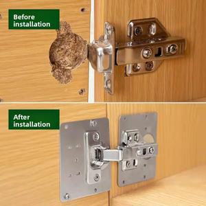 캐비닛 힌지 수리 플레이트 키트 주방 찬장 도어 장착 구멍 포함 평면 고정 브래킷 가정용 도구