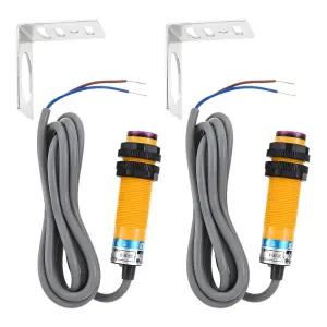 Tengse 1쌍 M18 광전 센서 E3F5DN15L 적외선 투과반사 스위치 장착 브래킷이 있는 636VDC NPN NO 근접