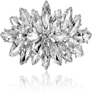 마르퀴즈 라인스톤 코르사지 브로치 핀 빈티지 오스트리아 크리스탈 플라워 잎 부케 클러스터 대형 라펠