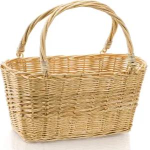 ZEAYEA 손잡이가 달린 위커 피크닉 바구니 타원형 직조 버드나무 부활절 할로윈 크리스마스 계란 및 꽃