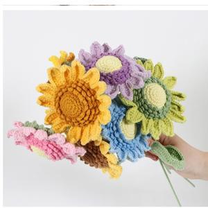 코바늘 해바라기 니트 꽃다발 졸업식 스승의 날 선물 홈 데코