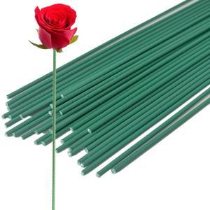 10/20/30개 지름 2mm 짙은 녹색 종이로 감싼 꽃줄기 와이어 16인치 DIY 부케 포장 및 공예 가짜 꽃 장식