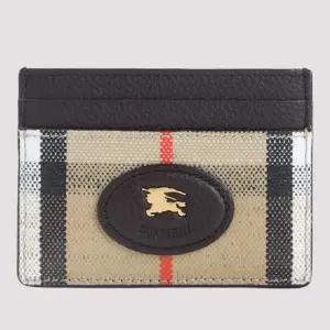 하이랜드 로고 패치 가죽 트림 카드 지갑 8112285 B9368
