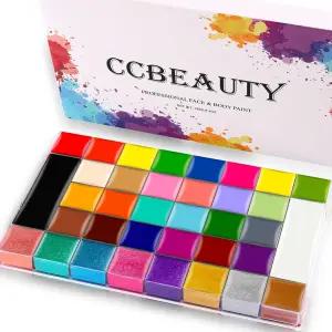 CC뷰티 프로페셔널 36 컬러 페이스 바디 페인트 대형 크림 페인팅 팔레트 키트 할로윈 SFX 특수 효과