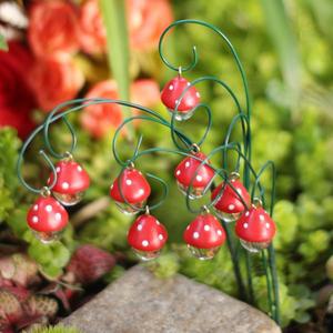 9개입 창의적인 물방울 버섯 정원 장식품, 발렌타인데이/웨딩 분재 장식