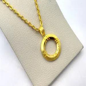 24K 순금 8돈 로마숫자 링 펜던트 목걸이(18K 연결고리 장식)