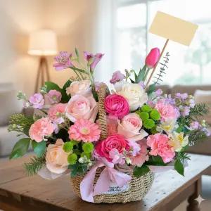 이지플라워 꽃바구니 내사랑아 기념일 생일 축하 꽃배달 선물